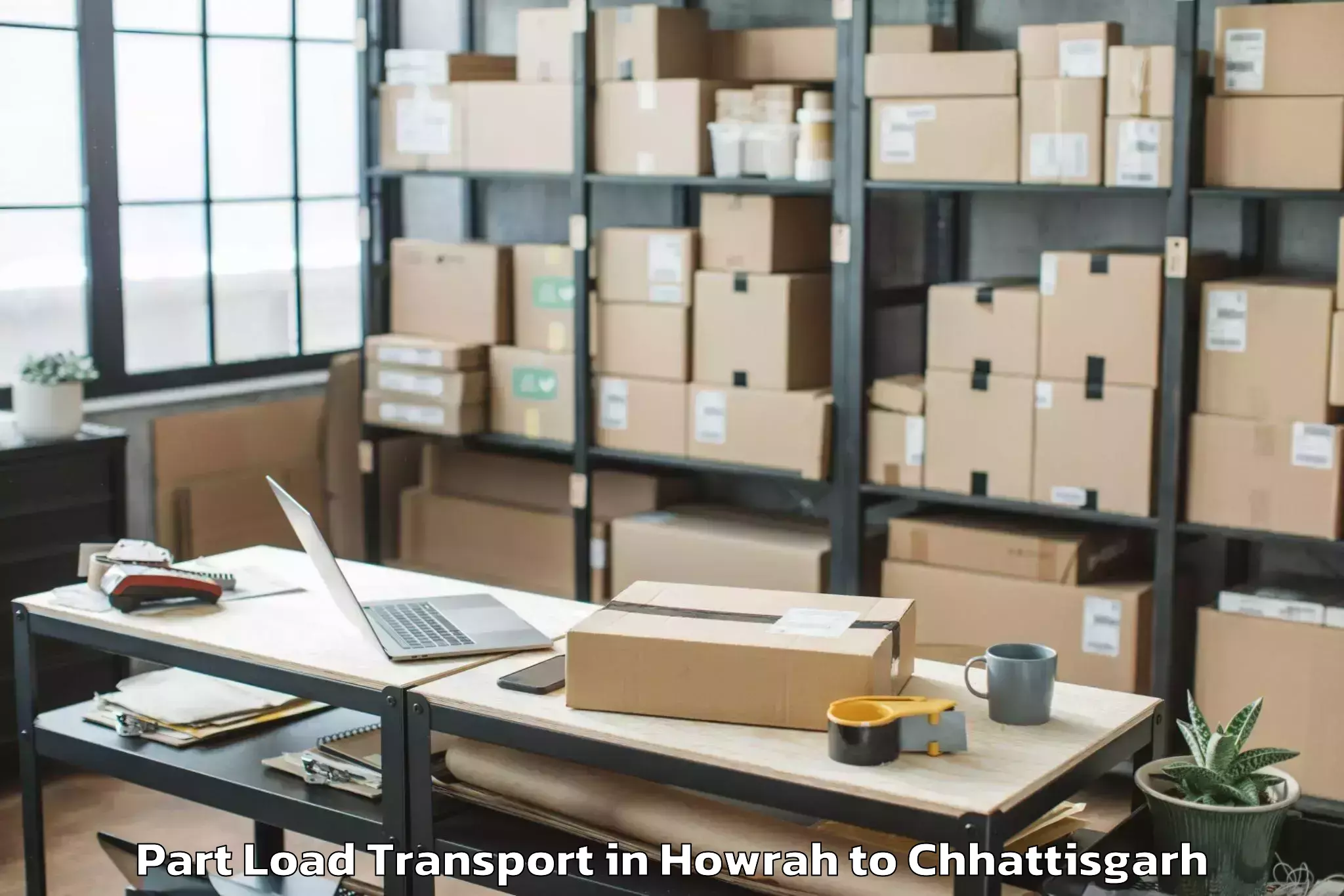 Top Howrah to Bishrampur Part Load Transport Available